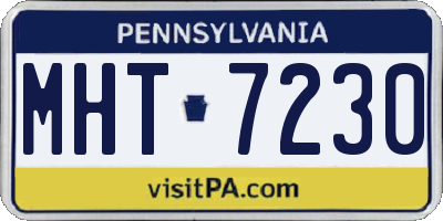 PA license plate MHT7230