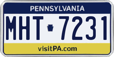 PA license plate MHT7231