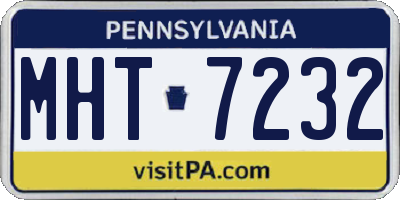 PA license plate MHT7232