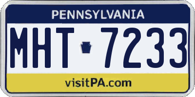PA license plate MHT7233