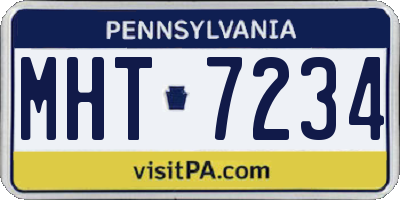 PA license plate MHT7234