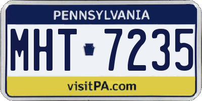 PA license plate MHT7235