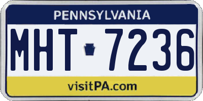 PA license plate MHT7236