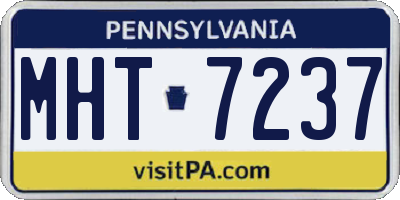 PA license plate MHT7237