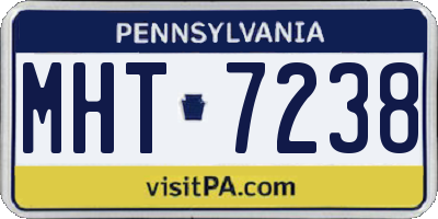 PA license plate MHT7238