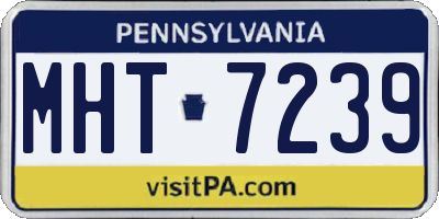 PA license plate MHT7239