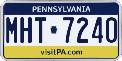 PA license plate MHT7240