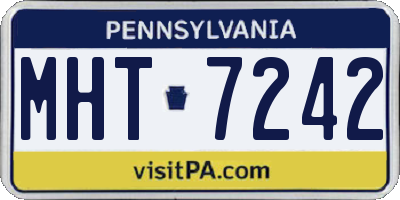PA license plate MHT7242