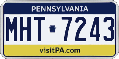 PA license plate MHT7243
