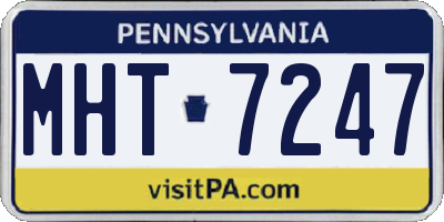 PA license plate MHT7247