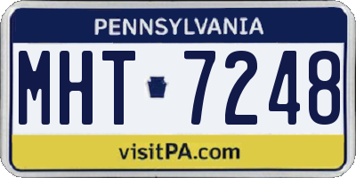 PA license plate MHT7248