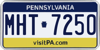 PA license plate MHT7250
