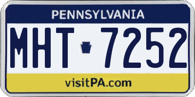 PA license plate MHT7252