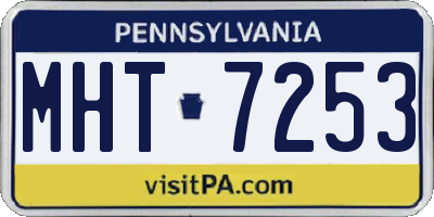 PA license plate MHT7253