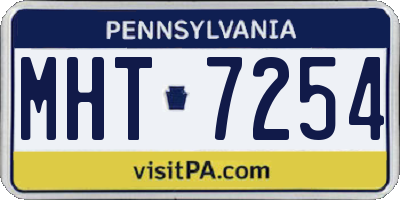 PA license plate MHT7254