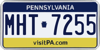 PA license plate MHT7255