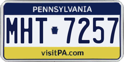 PA license plate MHT7257