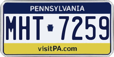 PA license plate MHT7259