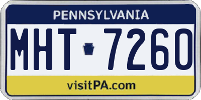 PA license plate MHT7260