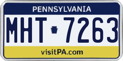 PA license plate MHT7263