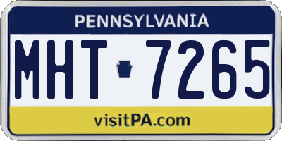 PA license plate MHT7265