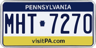 PA license plate MHT7270