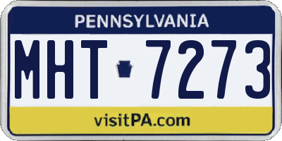 PA license plate MHT7273