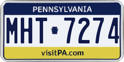 PA license plate MHT7274