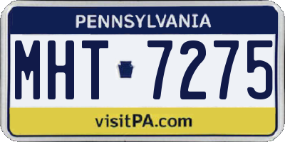 PA license plate MHT7275