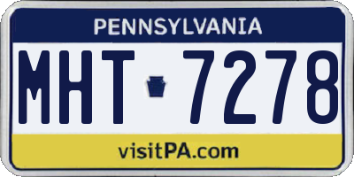 PA license plate MHT7278