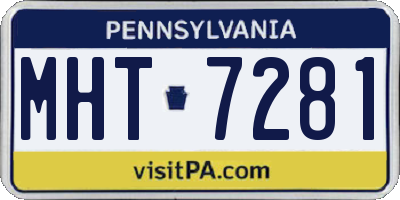 PA license plate MHT7281