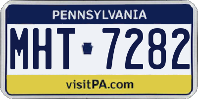 PA license plate MHT7282