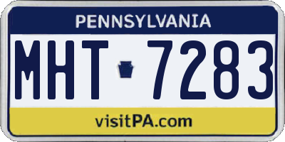 PA license plate MHT7283