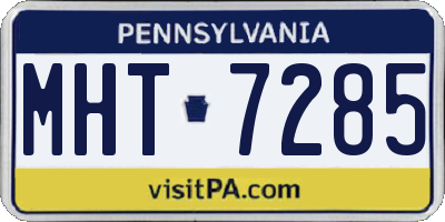 PA license plate MHT7285