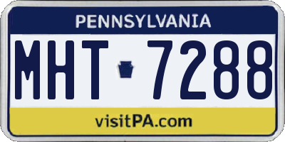 PA license plate MHT7288