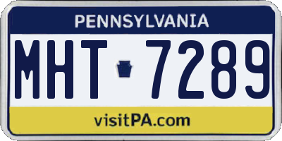 PA license plate MHT7289
