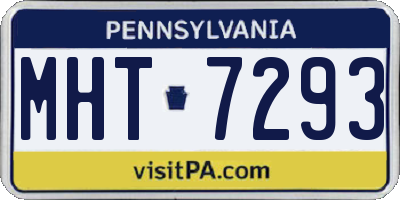 PA license plate MHT7293
