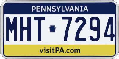 PA license plate MHT7294