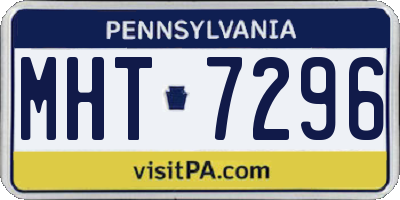 PA license plate MHT7296