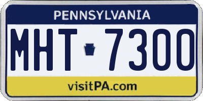 PA license plate MHT7300