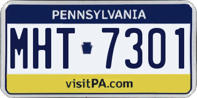 PA license plate MHT7301