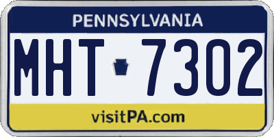 PA license plate MHT7302