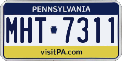 PA license plate MHT7311