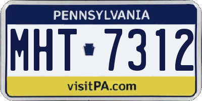 PA license plate MHT7312