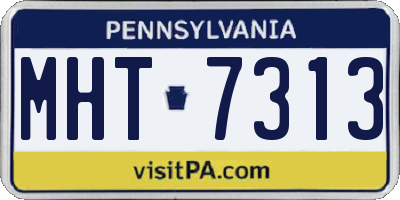 PA license plate MHT7313