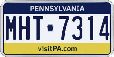 PA license plate MHT7314