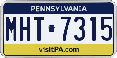 PA license plate MHT7315