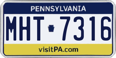 PA license plate MHT7316