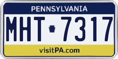 PA license plate MHT7317