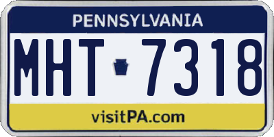 PA license plate MHT7318